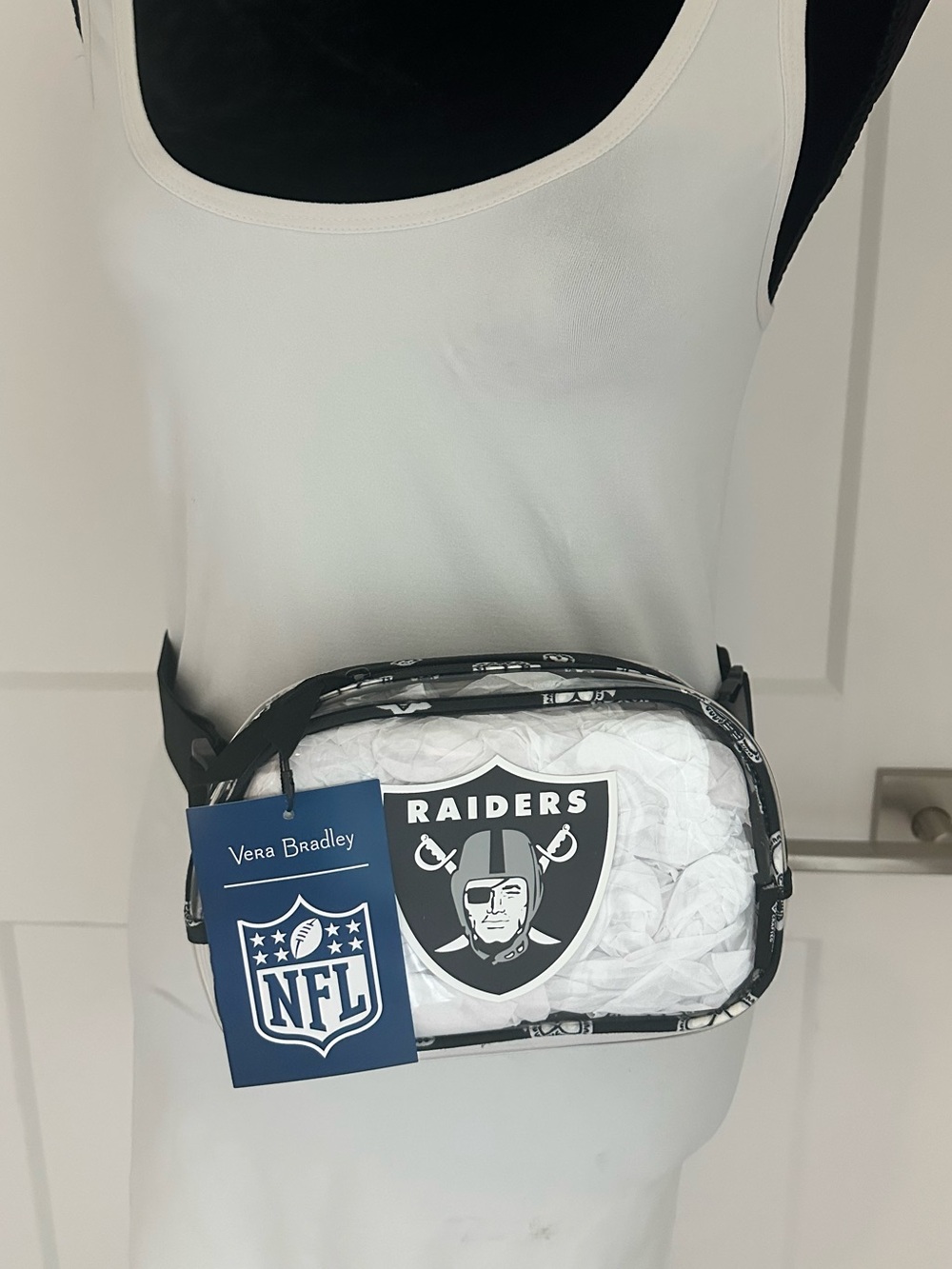 Vera Bradley NFL Las Vegas Raiders Clear Small Belt Bag NWT